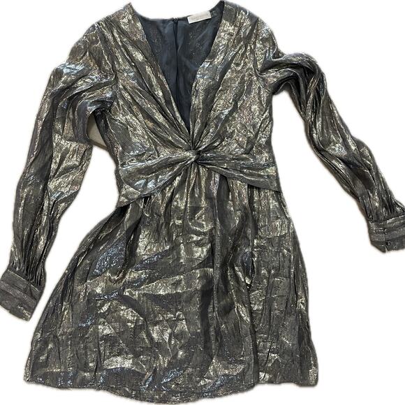 Ramy Brook Metallic Silk Cocktail Dress – Size 2 - Picture 1 of 11
